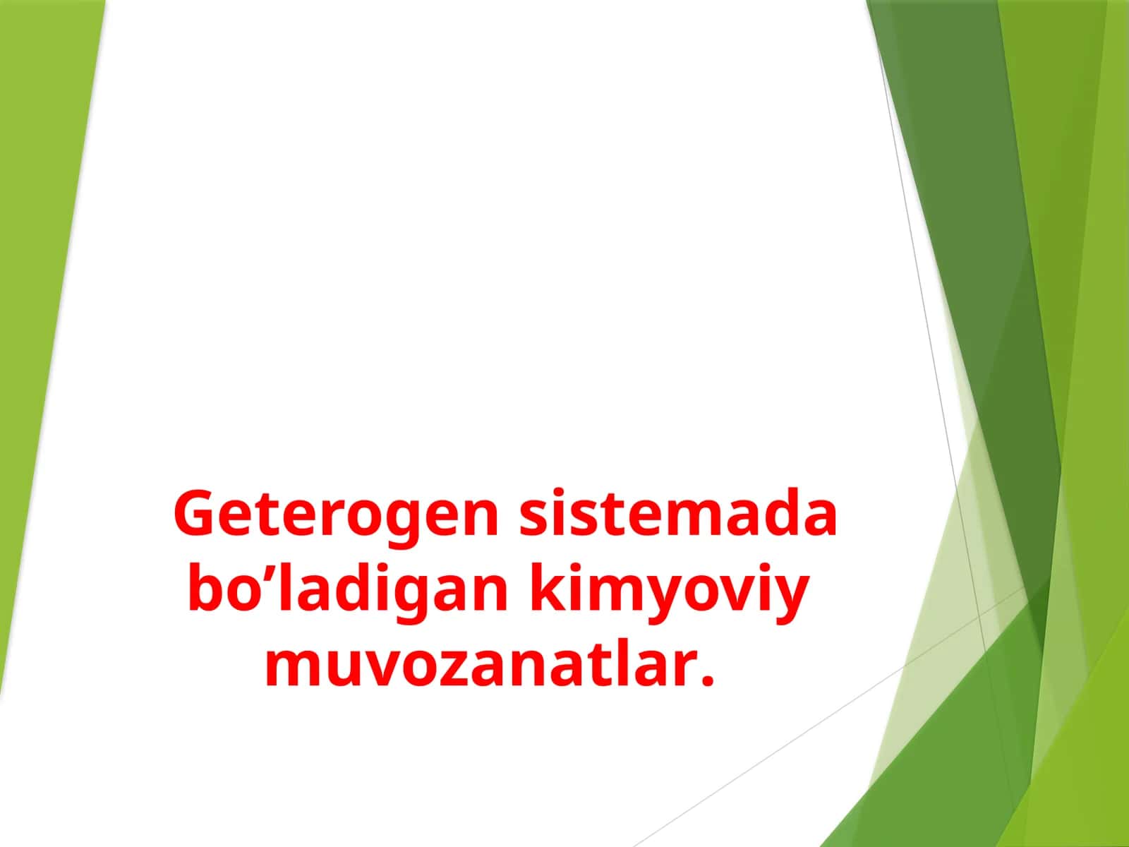 Kimyoviy muvozanatlar 1
