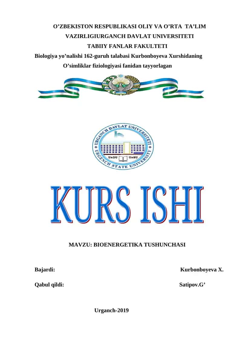 BIOENERGETIKA TUSHUNCHASI 1