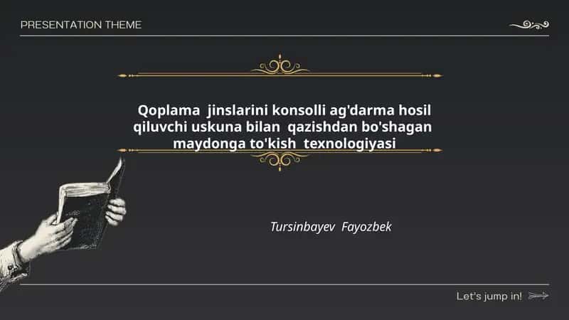 Texnologik jarayonning umumiy tamoyillari 1