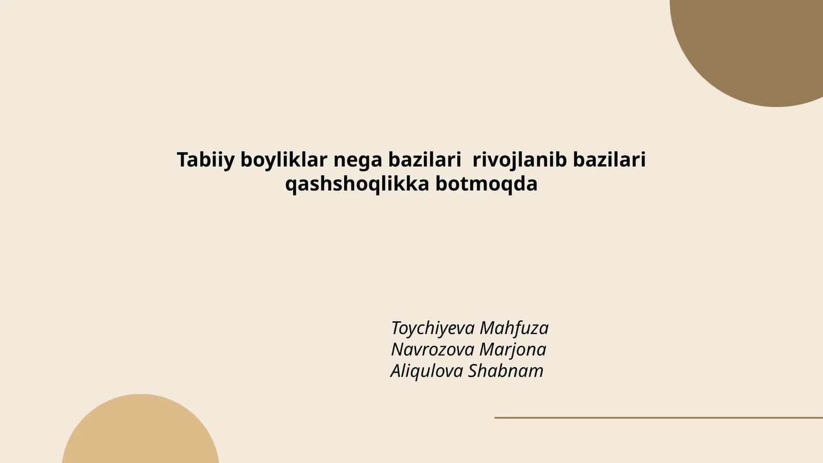 Tabiiy boyliklar nega bazilari rivojlanib bazilari qashshoqlikka botmoqda 1