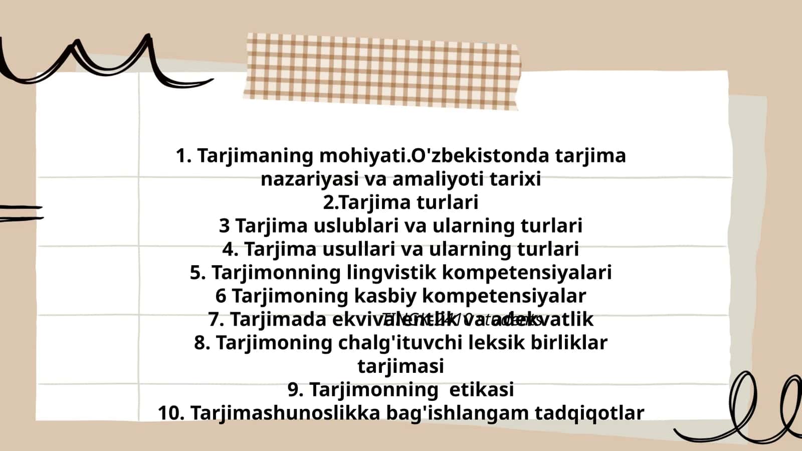 Tarjimaning mohiyati.O'zbekistonda tarjima nazariyasi va amaliyoti tarixi 1