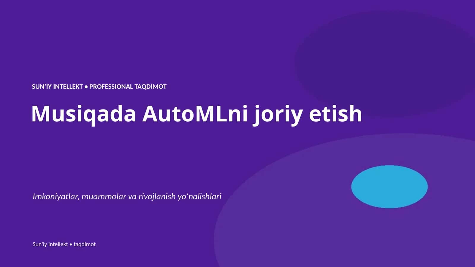 Musiqada AutoMLni joriy etish 1