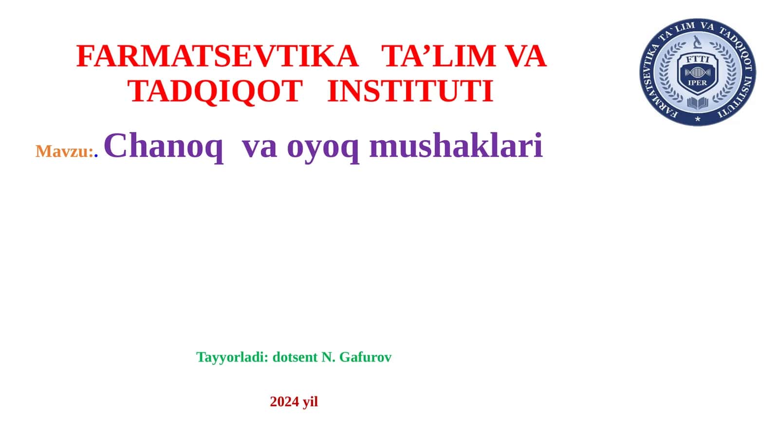 Chanoq va oyoq mushaklari 1