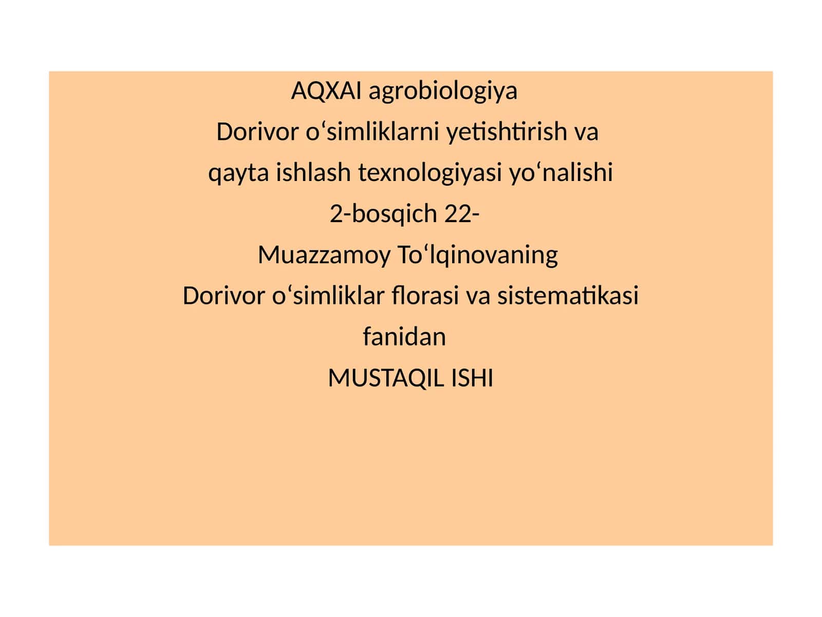 Karamdoshlar(Brassicaceae) oilasi turkumita turi 1