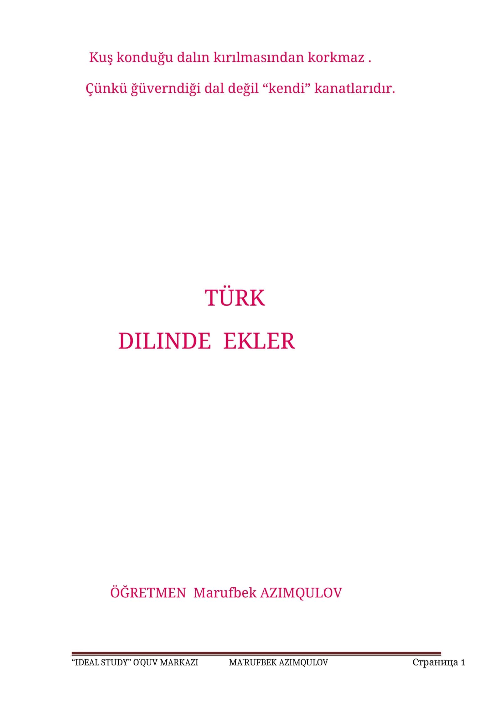 TÜRK DILINDE EKLER 1