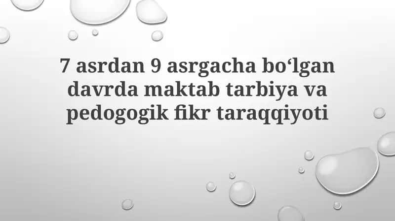 Pedagogik fikrlar tarqalishi 1