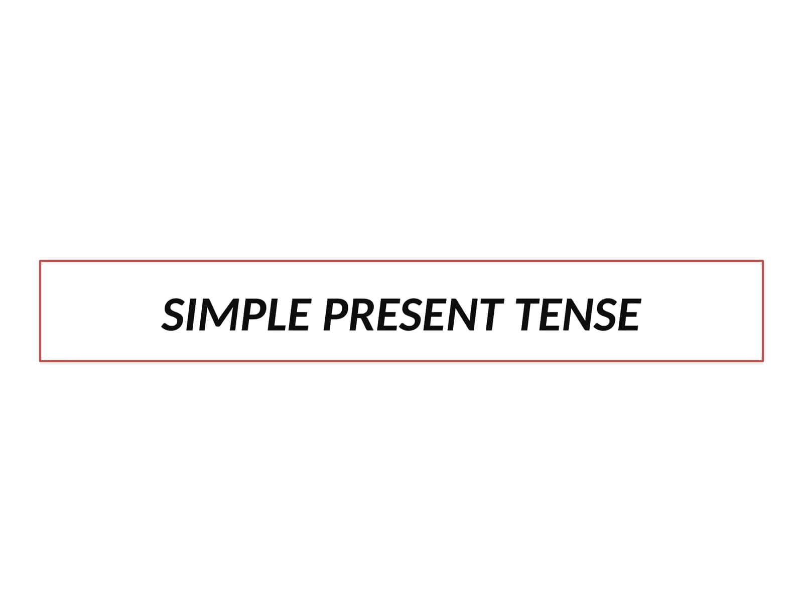 Simple Present Tense 1