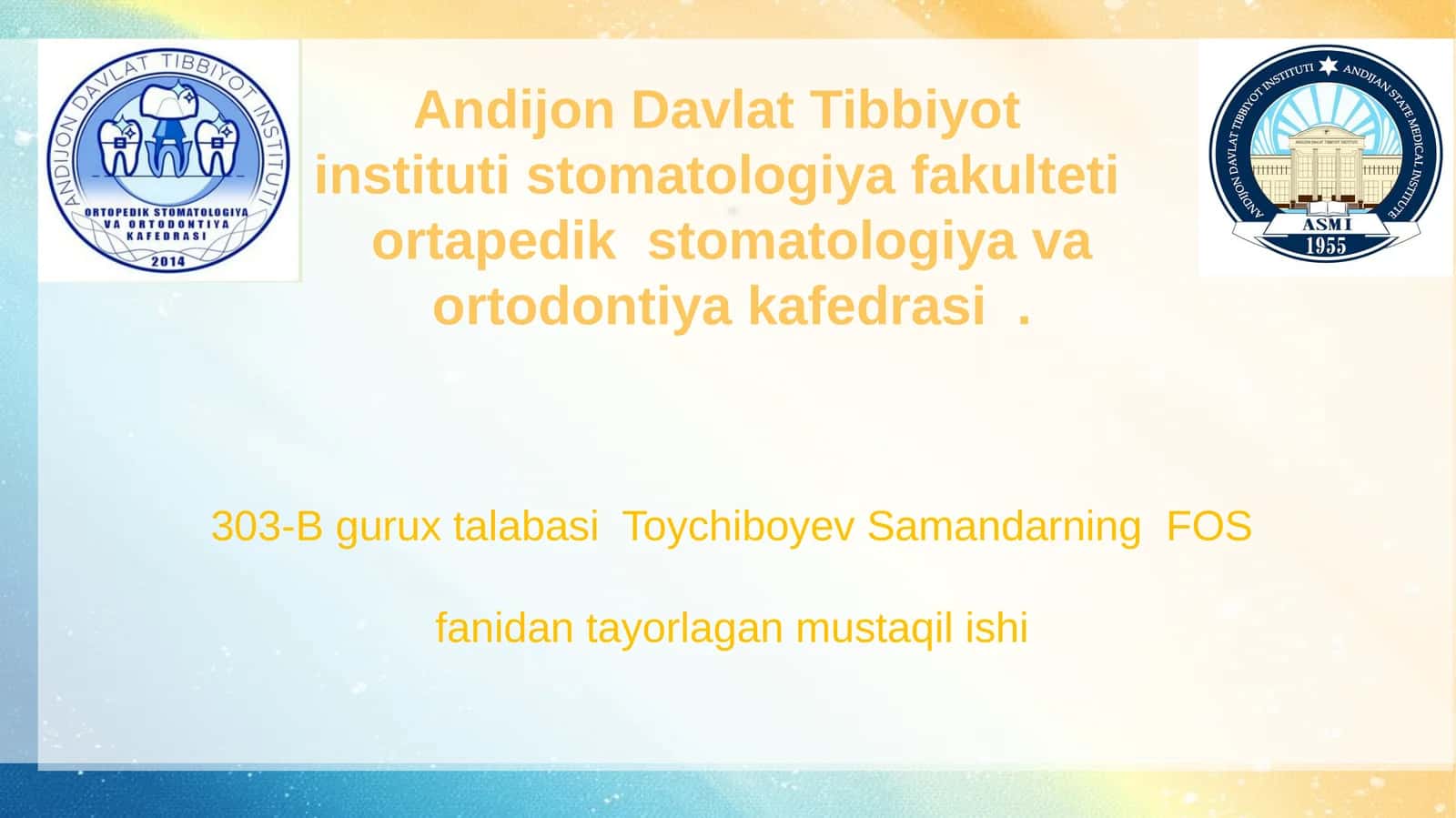 Tish qatori deformatsiyalarida okkulyuziyani shakillantirishning gnotologik asoslari 1