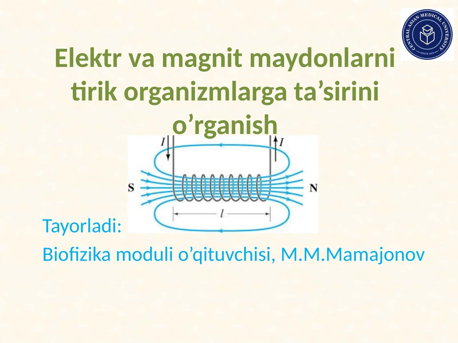 Elektr va magnit maydonlarining tirik organizmlarga ta'sirini o'rganish 1