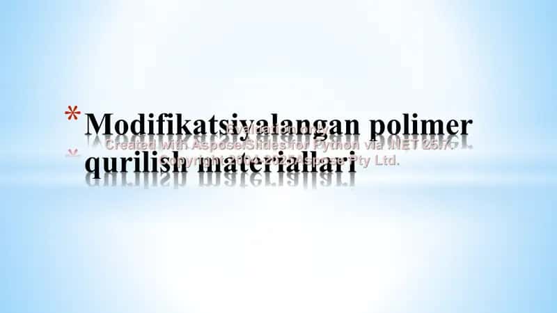 Modifikatsiyalangan polimer materiallar 1