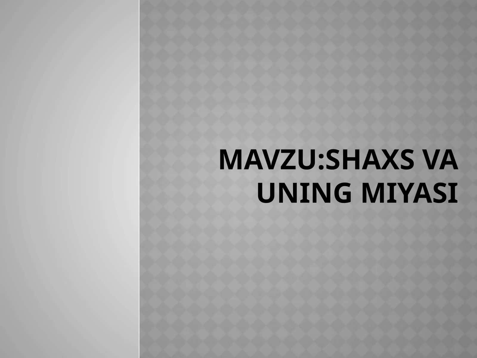 Shaxs va uning miyasi 1