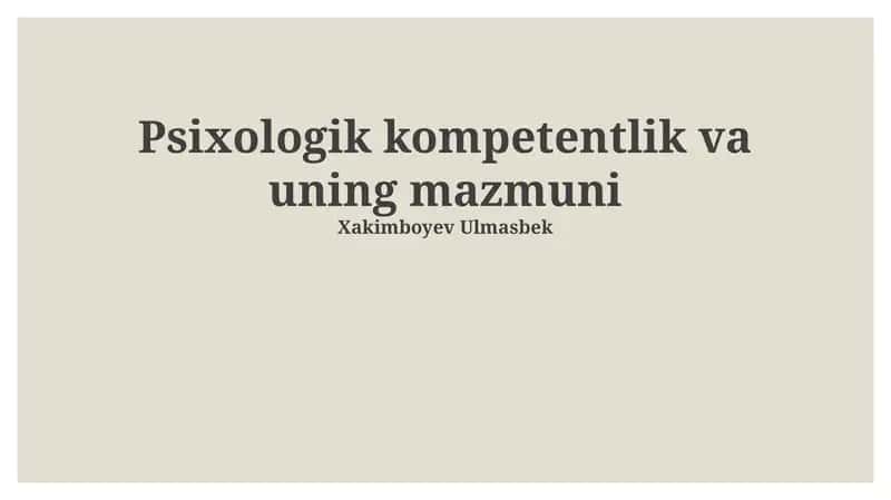 Psixologik kompetentlik va uning mazmuni 1
