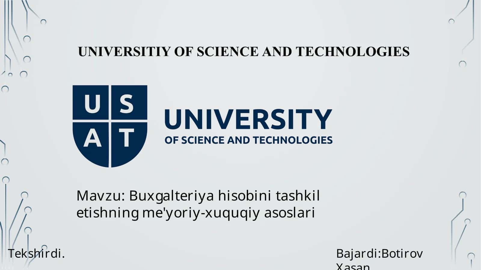 Buxgalteriyahisobinitashkiletishningme'yoriy-xuquqiyasoslari 1