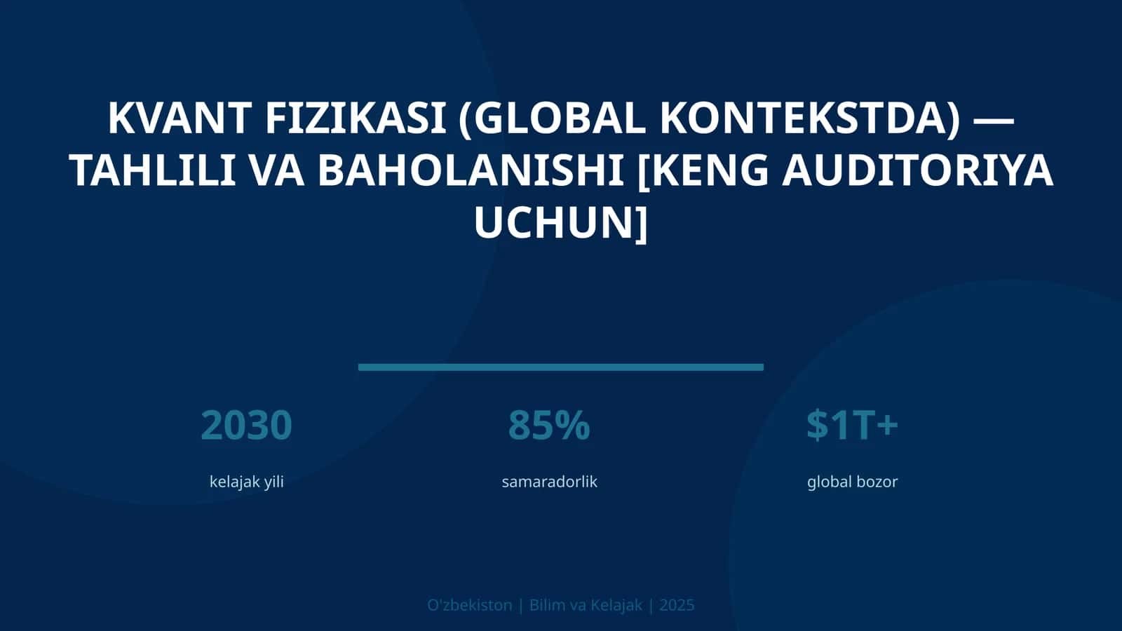 Kvant fizikasi (global kontekstda) — tahlili va baholanishi 1