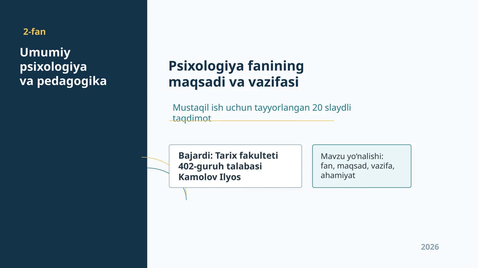 Umumiy psixologiya va pedagogika 1