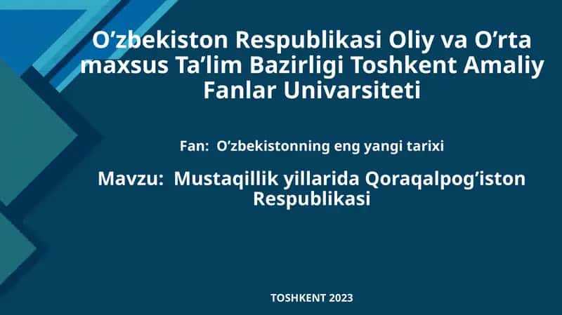 Mustaqillik yillarida Qoraqalpog’iston Respublikasi 1