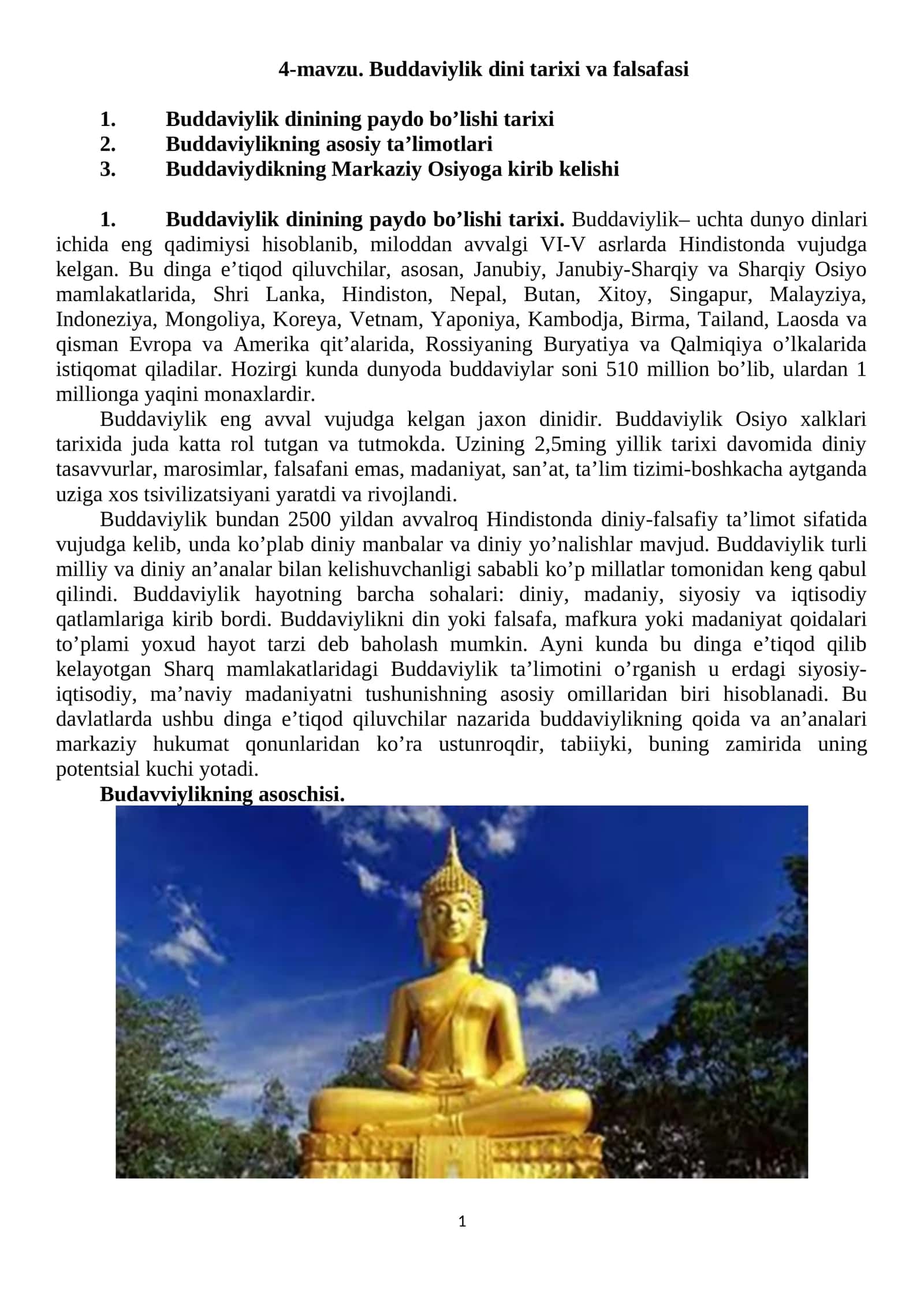 Buddaviylik dini tarixi va falsafasi 1