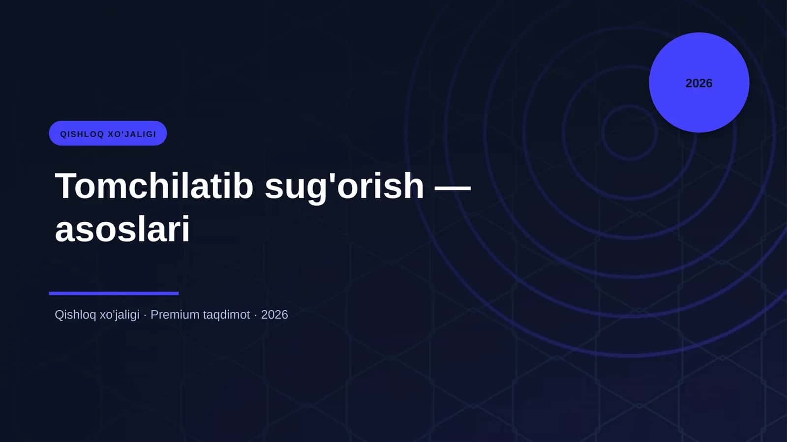 Tomchilatib sug'orish — asoslari 1