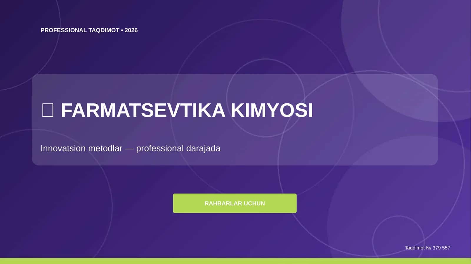 FARMATSEVTIKA KIMYOSI 1