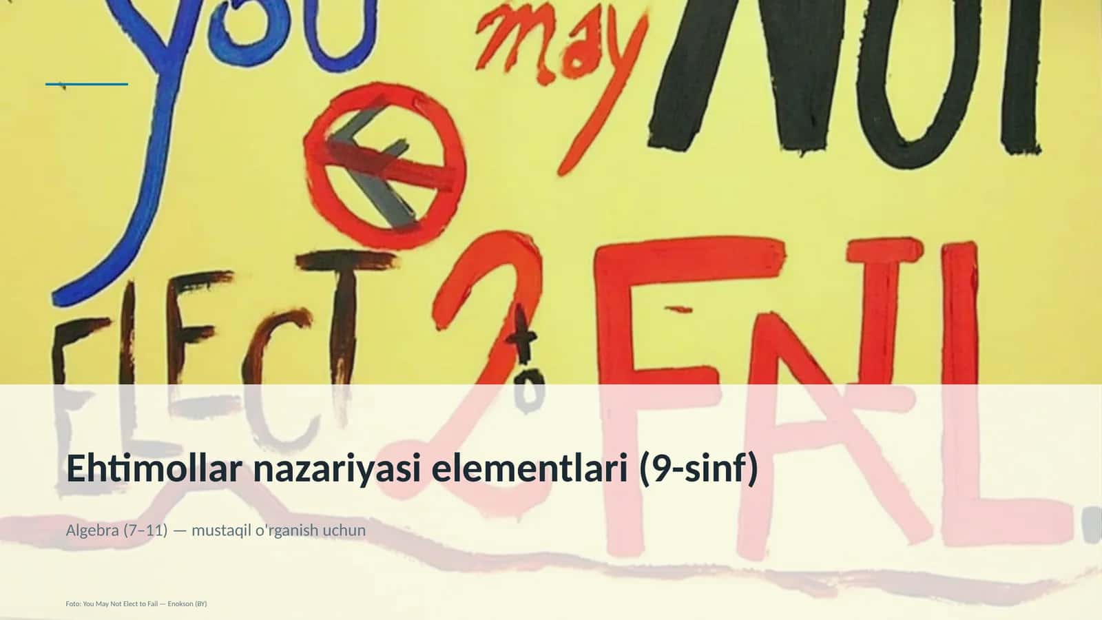 Ehtimollar nazariyasi elementlari (9-sinf) 1