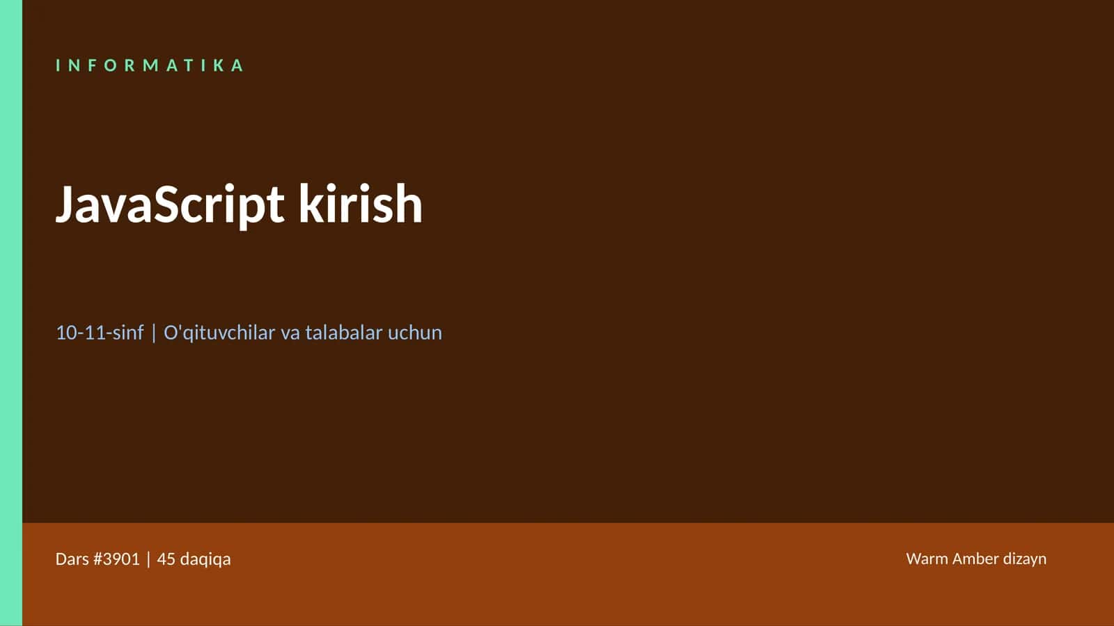 JavaScript kirish 1
