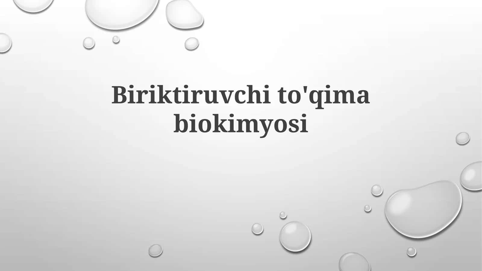 Biriktiruvchi to'qima biokimyosi 1