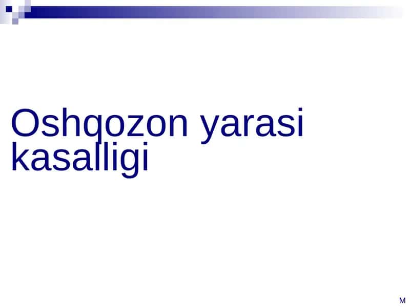 Oshqozon yarasi kasalligi 1
