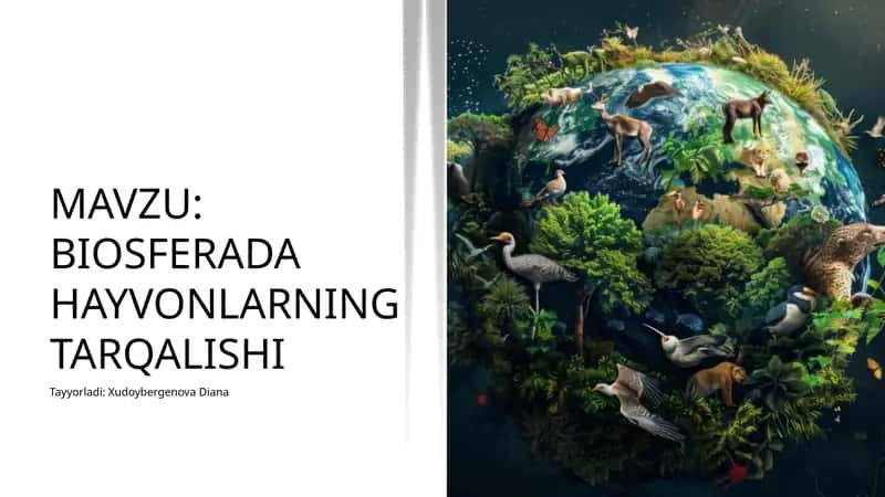 BIOSFERADA HAYVONLARNING TARQALISHI 1
