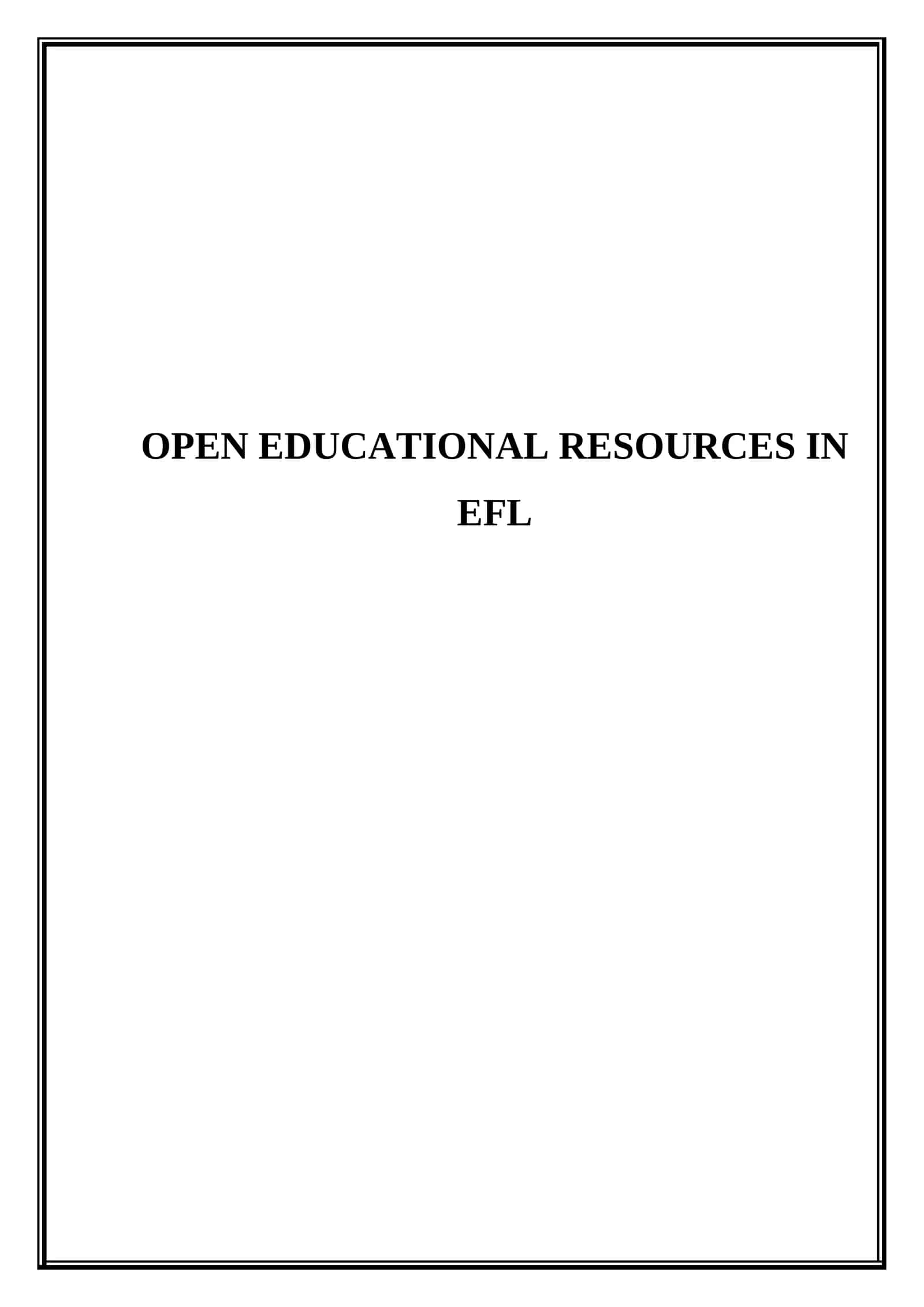 Open Educational Resources in EFL 1