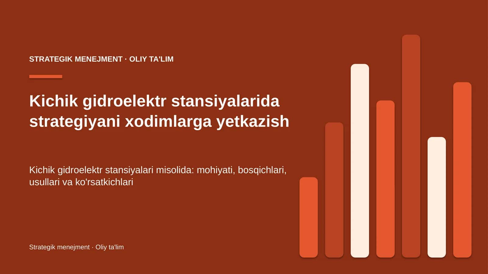 Kichik gidroelektr stansiyalarida strategiyani xodimlarga yetkazish 1