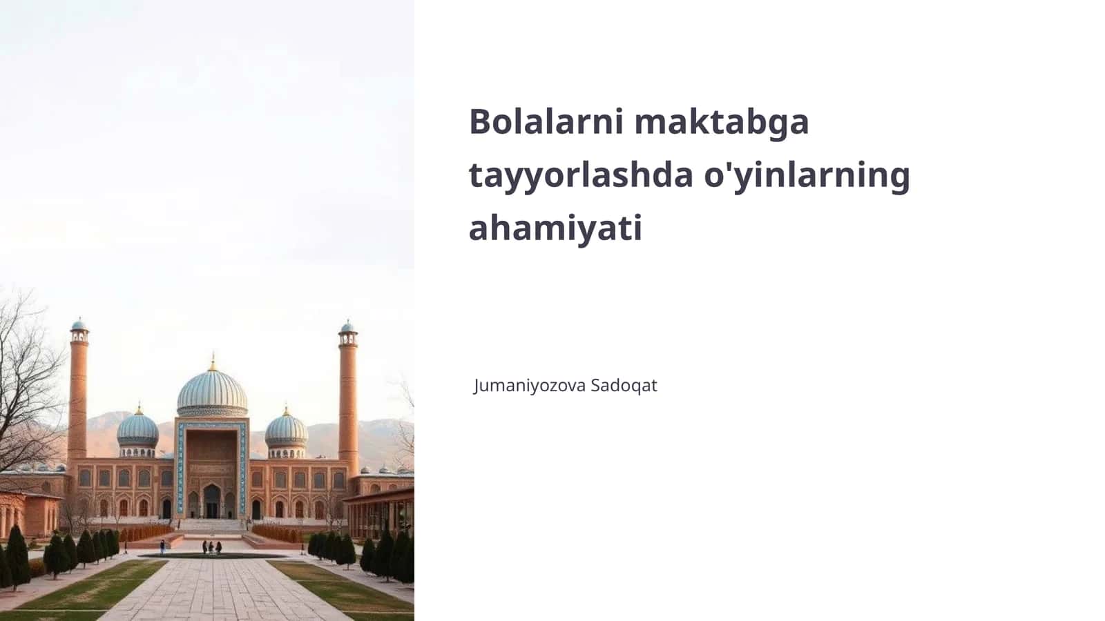Bolalarni maktabga tayyorlashda o'yinlarning ahamiyati 1