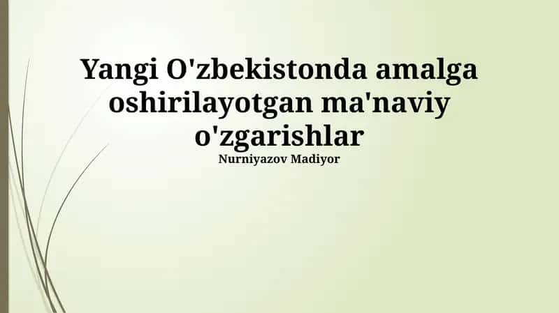 Ma'naviy o'zgarishlar 1
