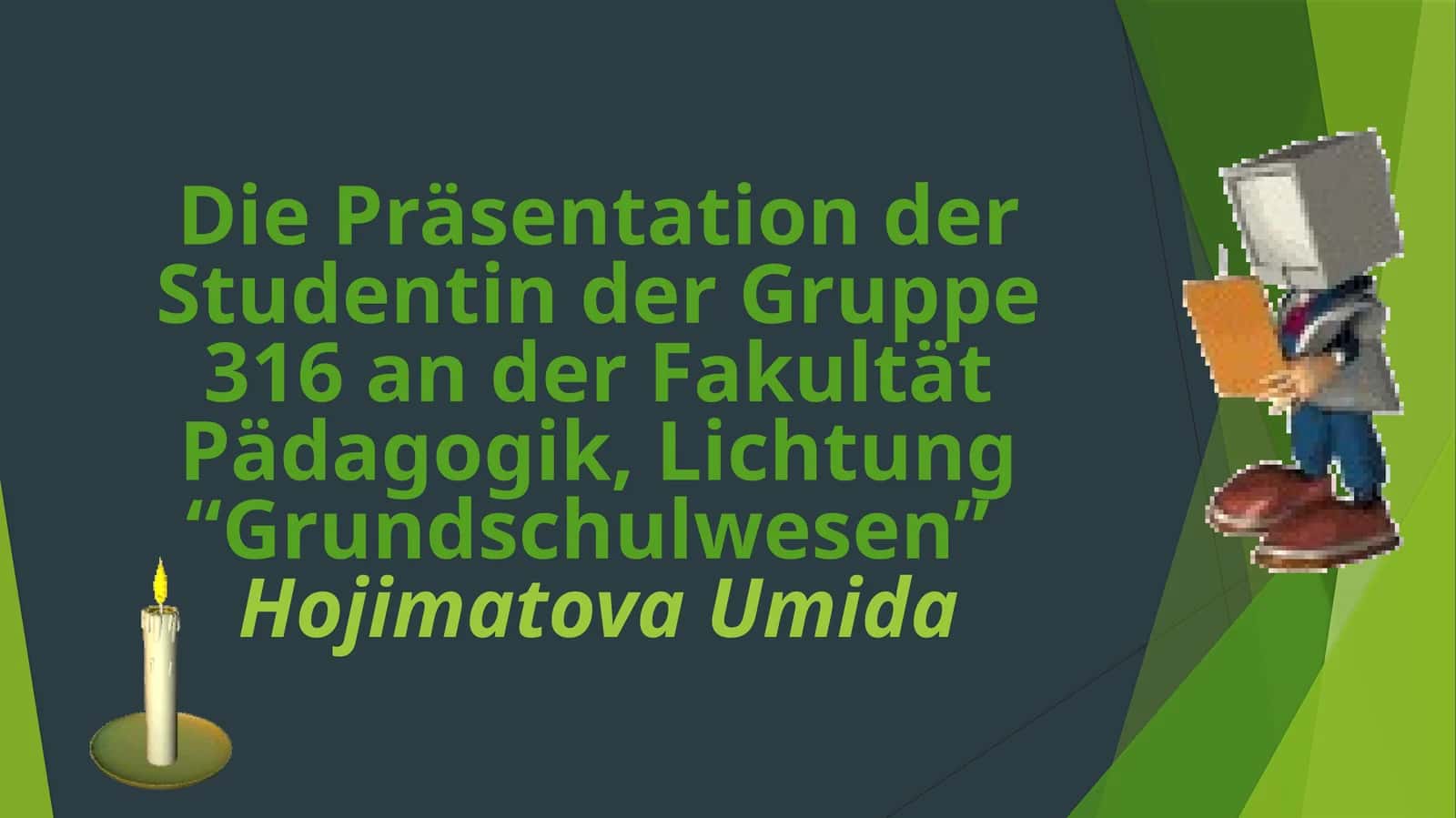 Die Präsentation der Studenten der Gruppe 316 an der Fakultät für Pädagogik 1