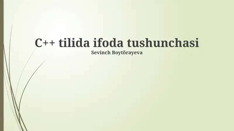 C++ tilida ifoda tushunchasi 1