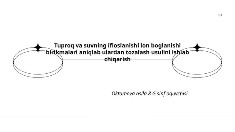 Tuproq va suvning ifloslanishi ion boglanishi birikmalari aniqlab ulardan tozalash usulini ishlab chiqarish 1