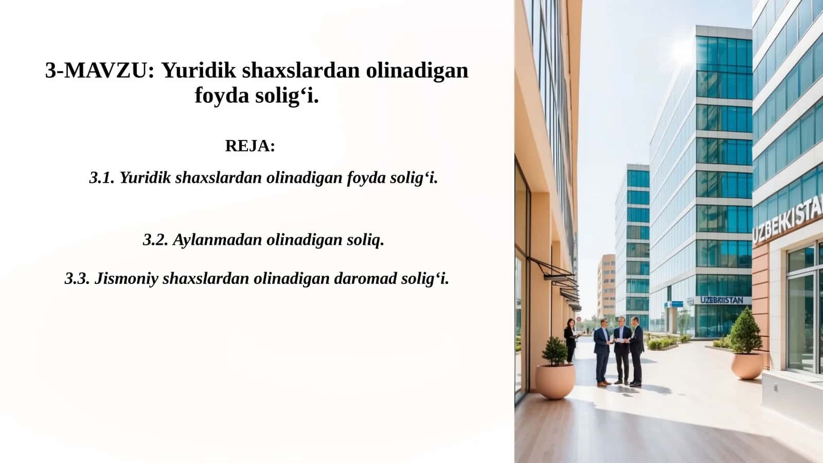 Yuridik shaxslardan olinadigan foyda solig'i 1