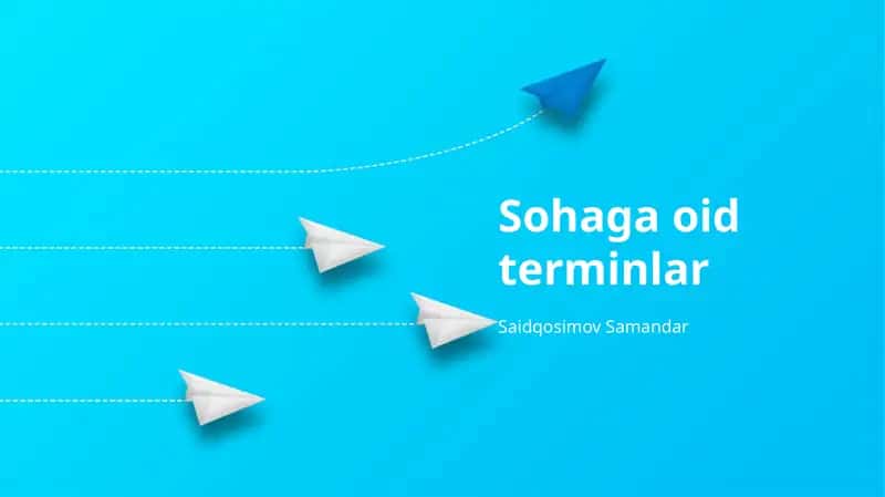 Sohaga oid terminlar 1