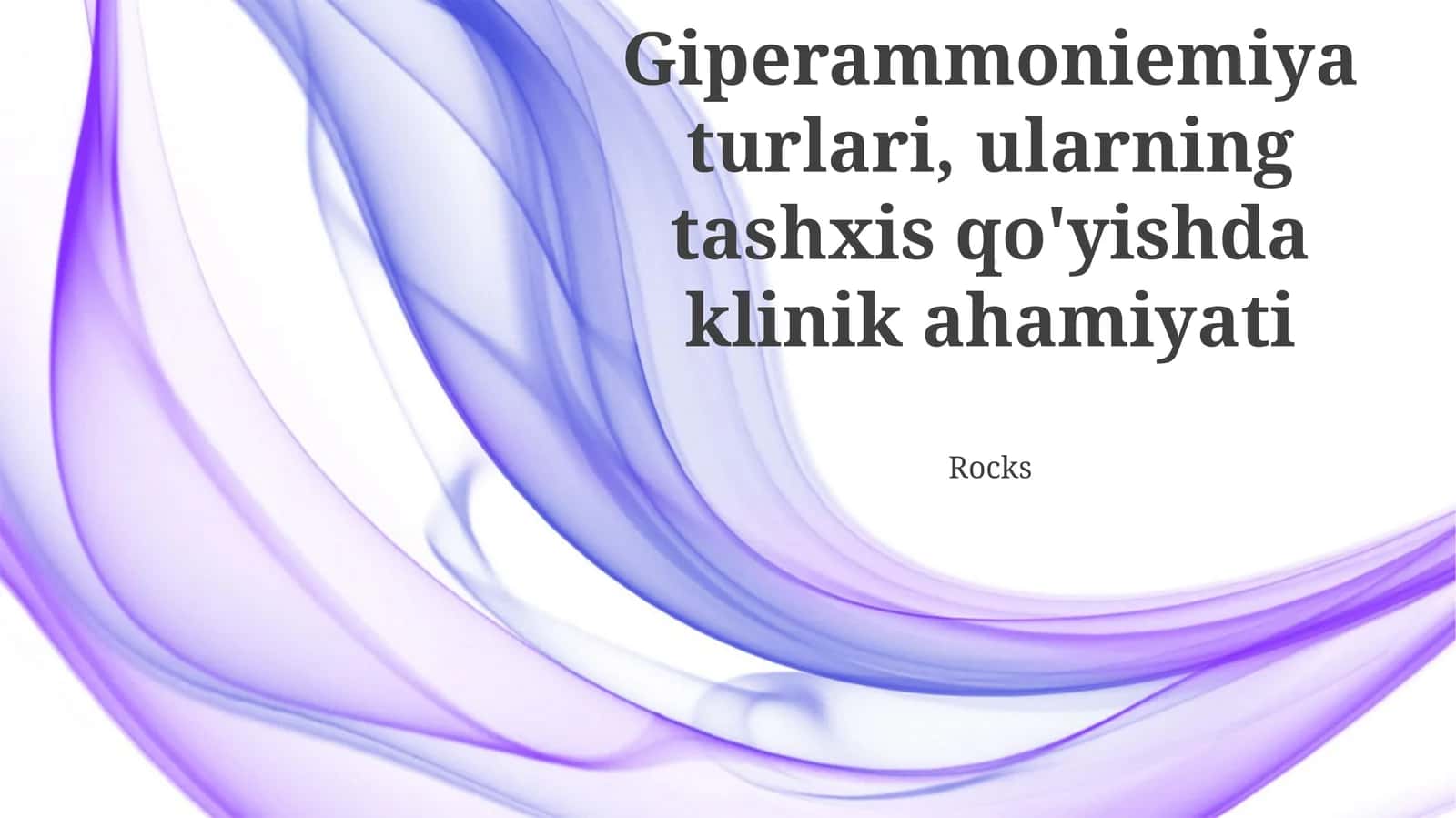 Giperammoniemiya Turlari 1