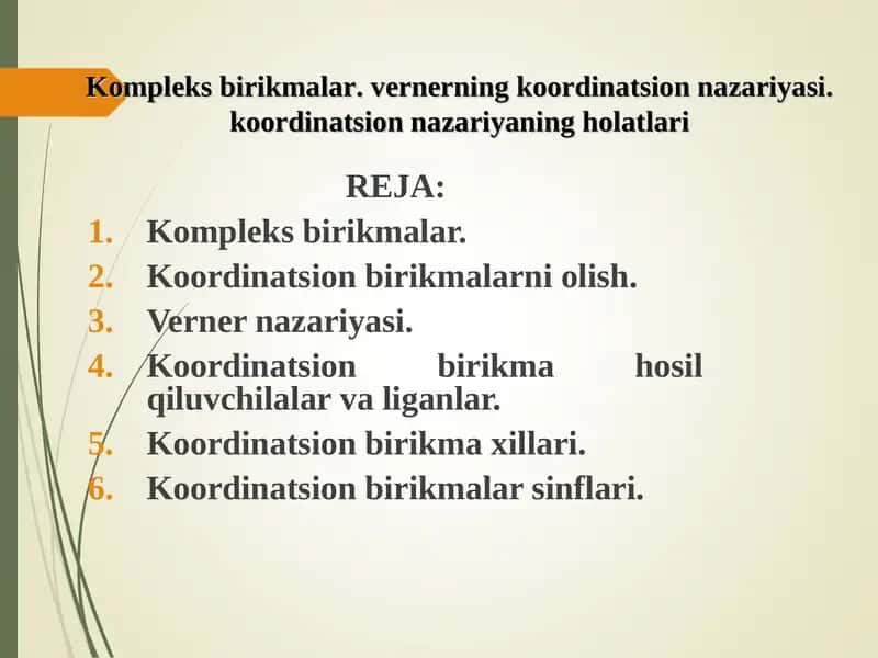 Kompleks birikmalar 1