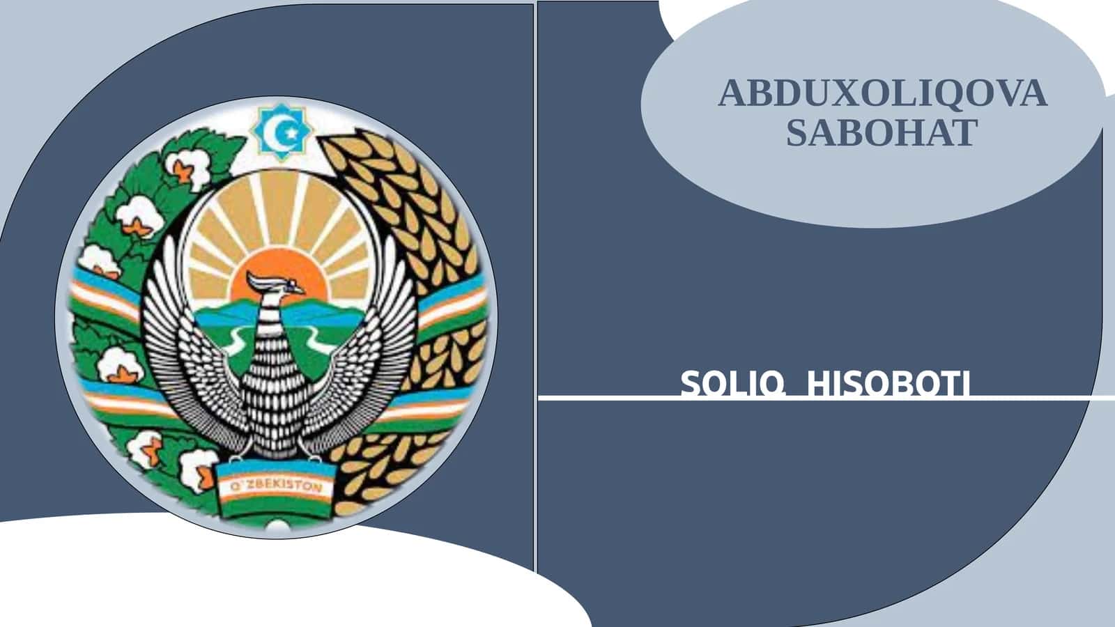 SOLIQ HISOBOTINING NAZARIY ASOSLARI 1