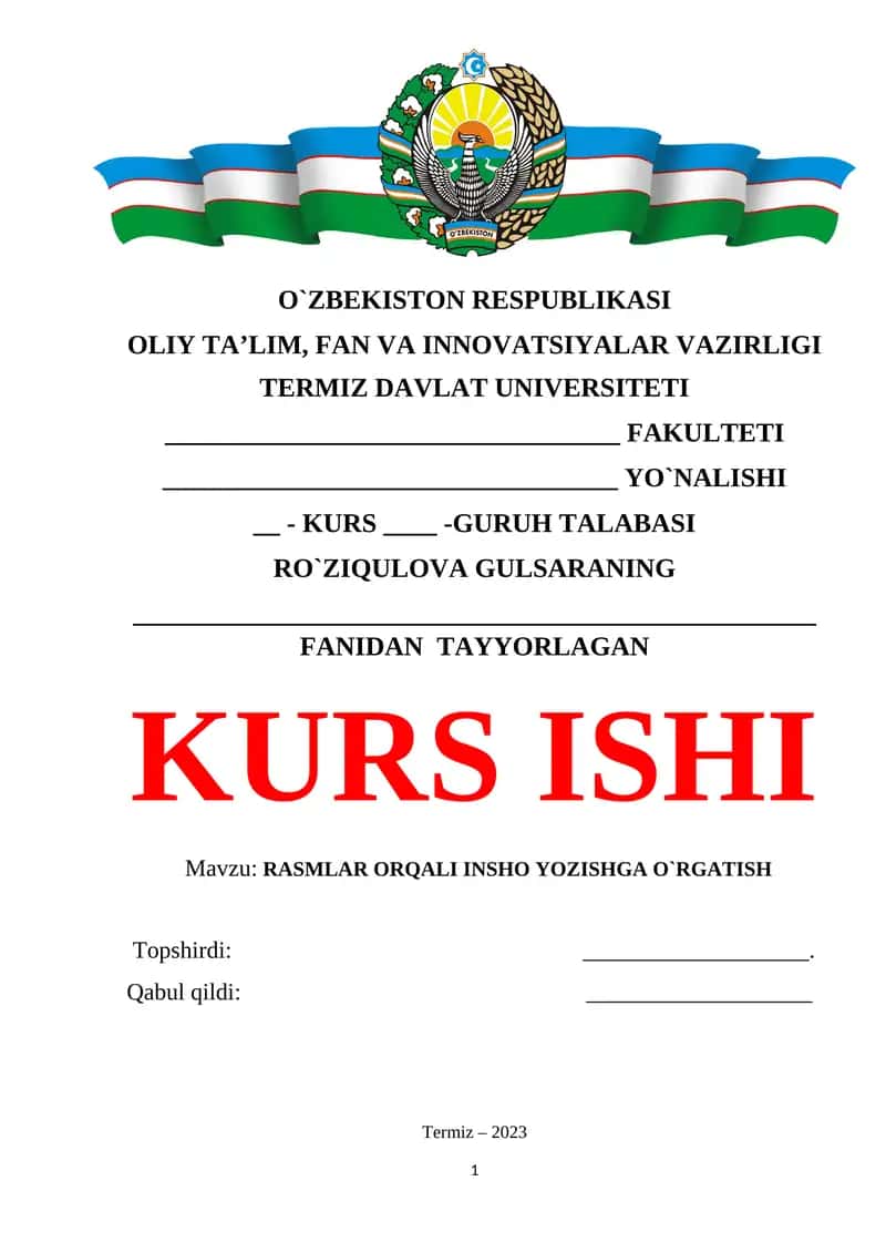 RASMLAR ORQALI INSHO YOZISHGA O`RGATISH 1