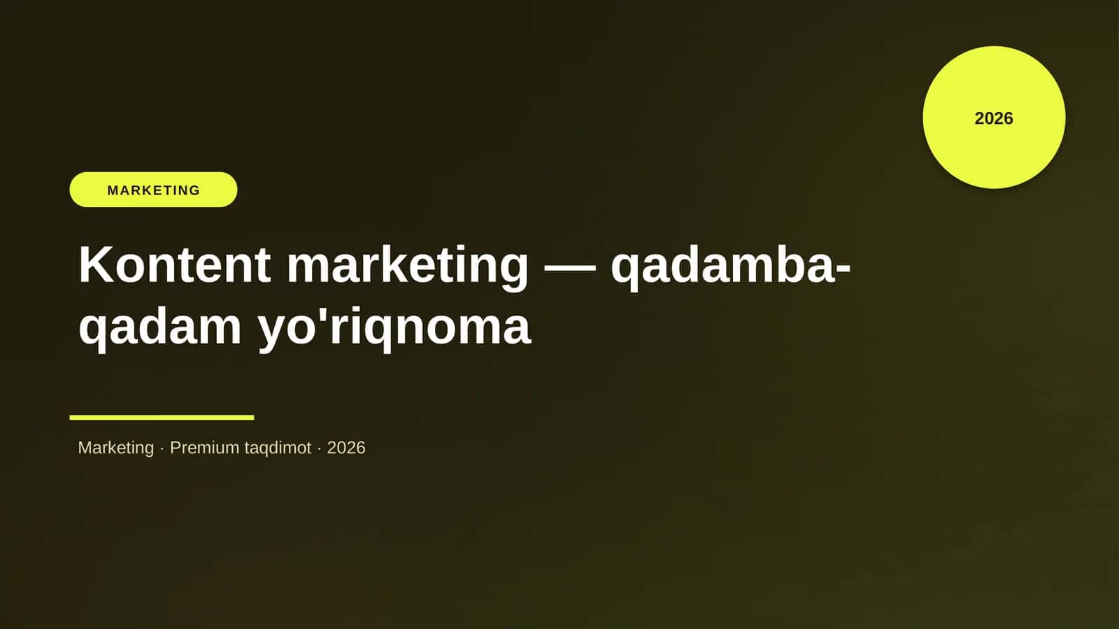 Kontent marketing — qadamba-qadam yo'riqnoma 1