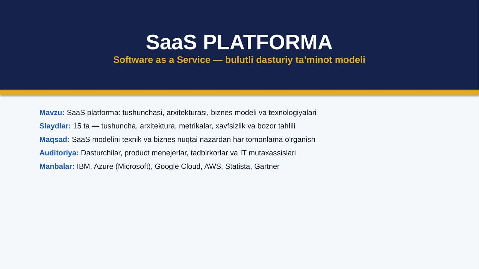 SaaS PLATFORMA 1