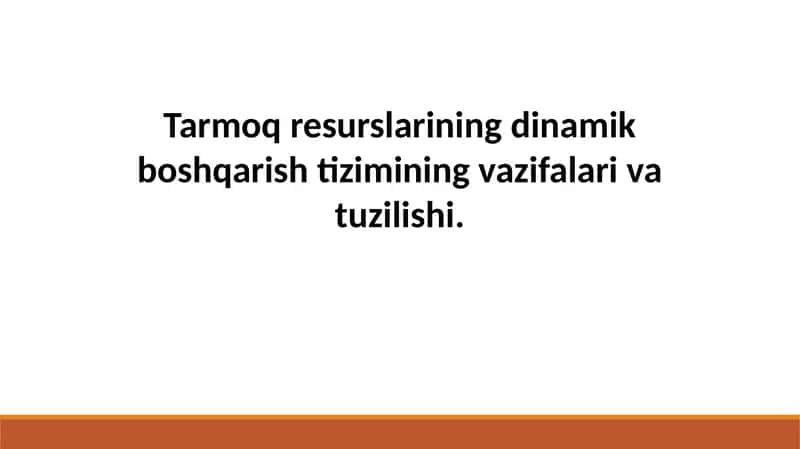 Dinamik boshqaruvning model va algoritmlari 1