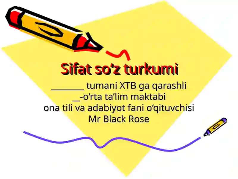 Sifat so‘z turkumi