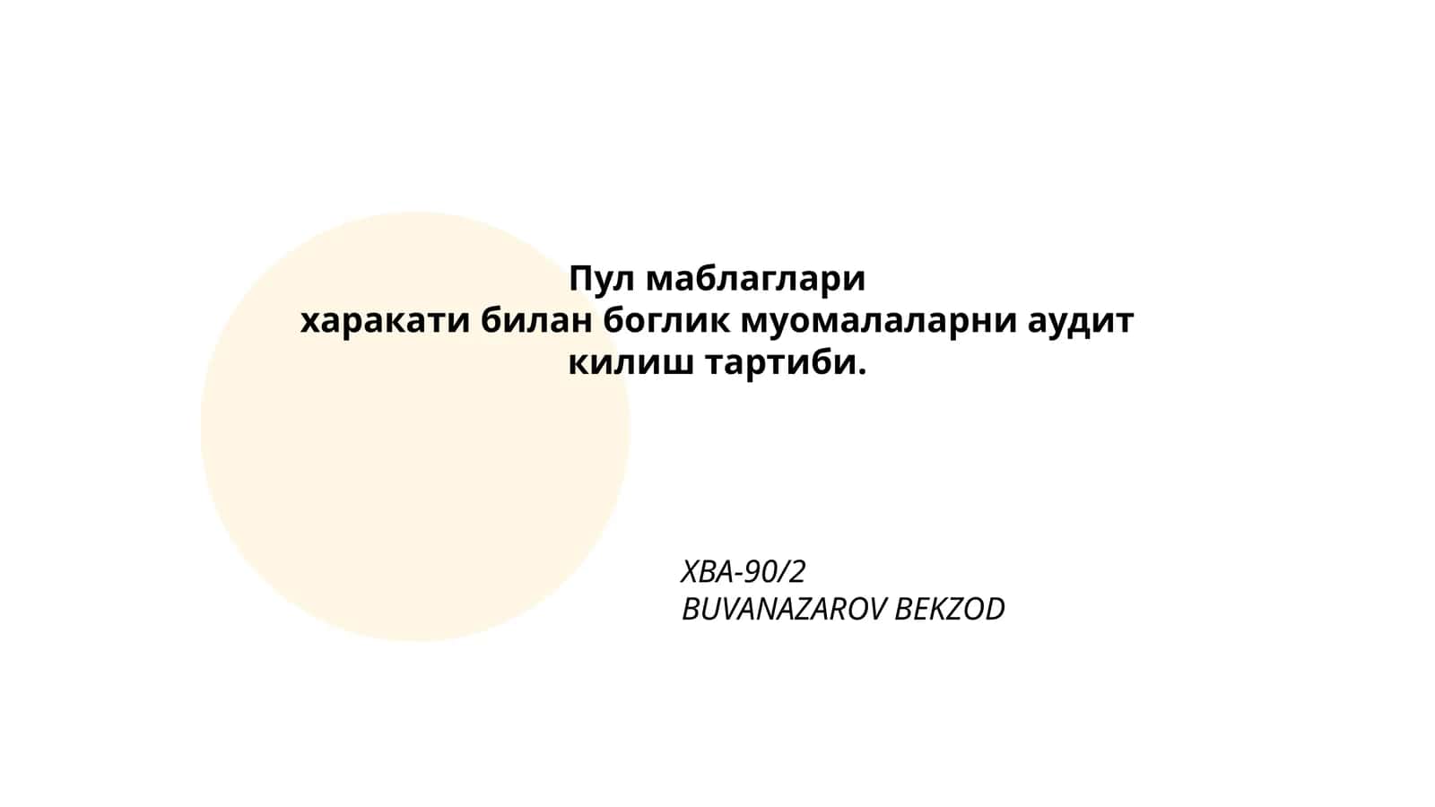 Касса ва банк ҳисобварақларида операциялар 1