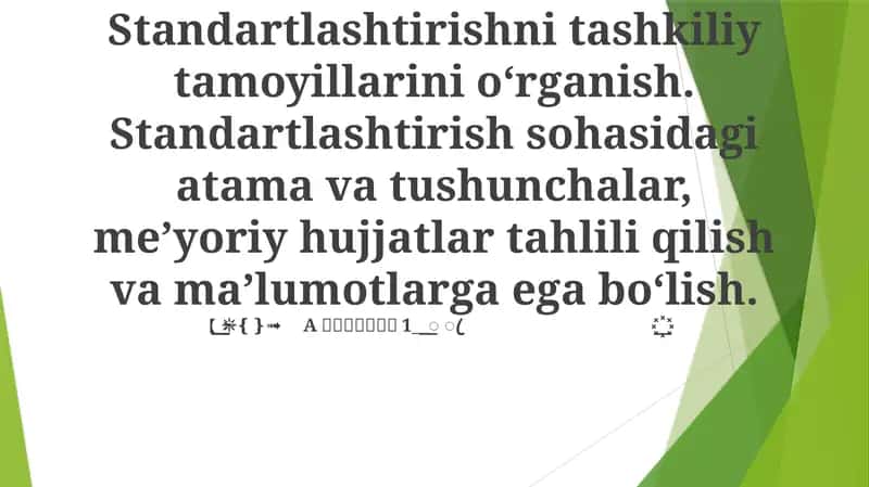 Standartlashtirishni tashkiliy tamoyillarini o‘rganish 1