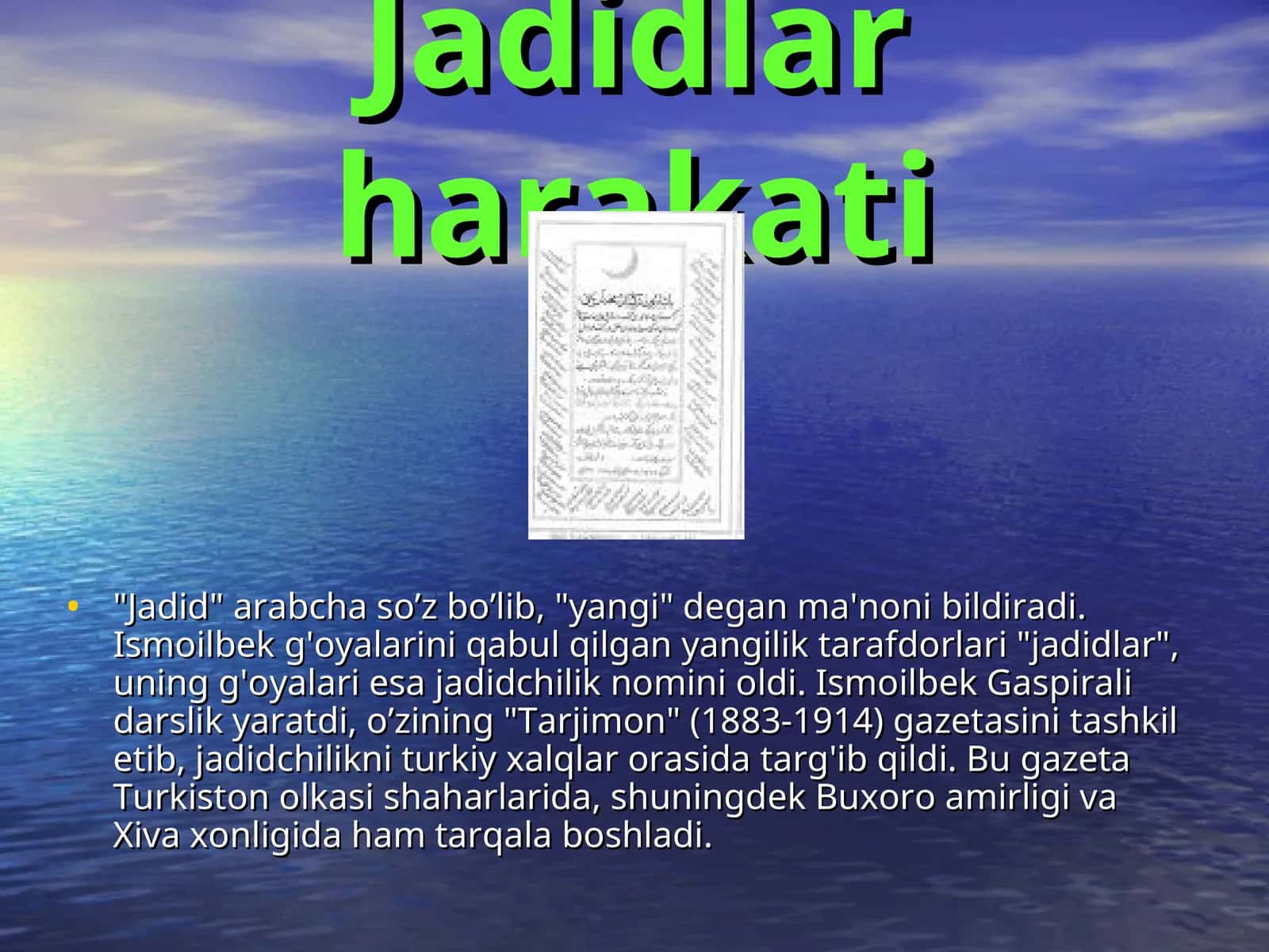 Jadidlar harakati 1