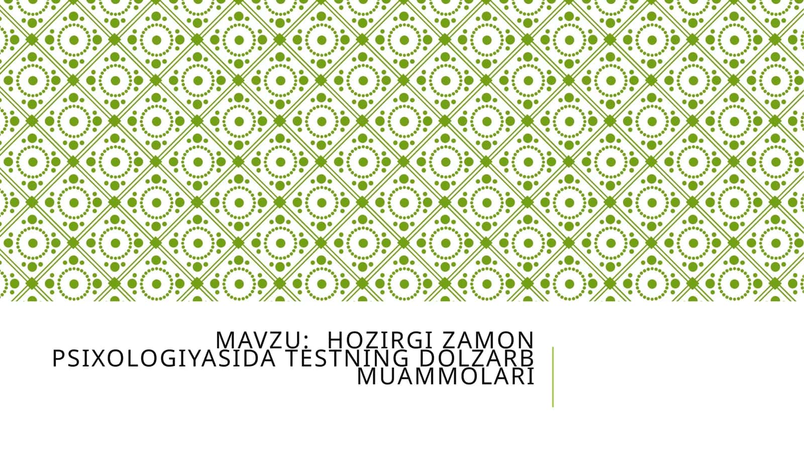 Hozirgi zamon psixologiyasi dastlarning dolzarb muammolari 1