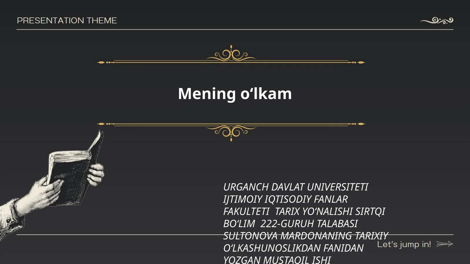 Mening oʻlkam 1